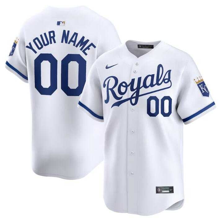 Mens Kansas City Royals Active Player Custom White 2024 Home Limited Stitched Baseball Jersey